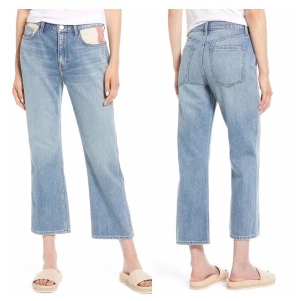 Current/Elliott The Five-Pocket Vanessa Crop Straight Leg Jeans SZ 26